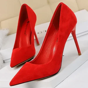 Escarpin Daim Stiletto Rouge