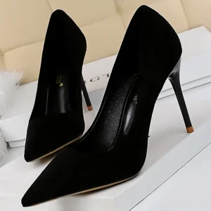 Escarpin Daim Stiletto Noir