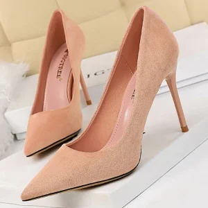 Escarpin Daim Stiletto Blanc Naturel
