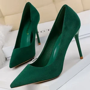 Escarpin Daim Stiletto Vert