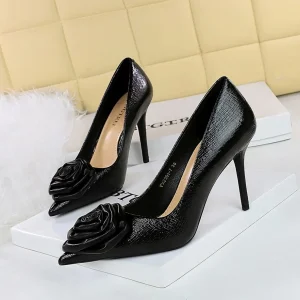 Escarpin Rose de Minuit Noir