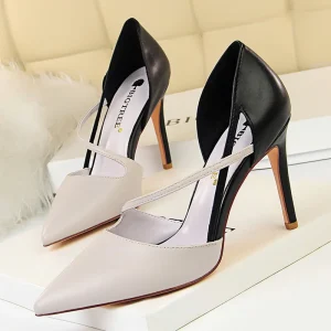 Escarpin Bi-Color Gris/Noir