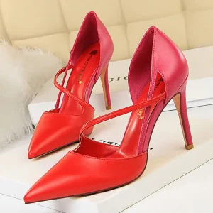Escarpin Bi-Color Rouge/Rose