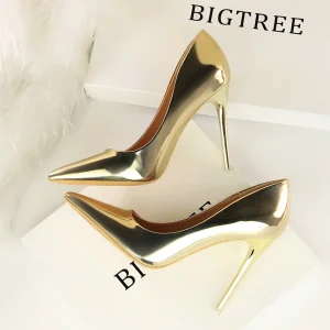 Escarpin Metallic Doré
