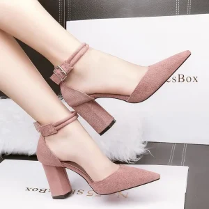 Escarpin High Strap Rose